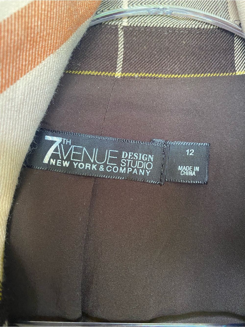 7th Avenue Design Studio New York & Co Plaid Lined Blazer Single-Breasted 12 - Picture 6 of 8